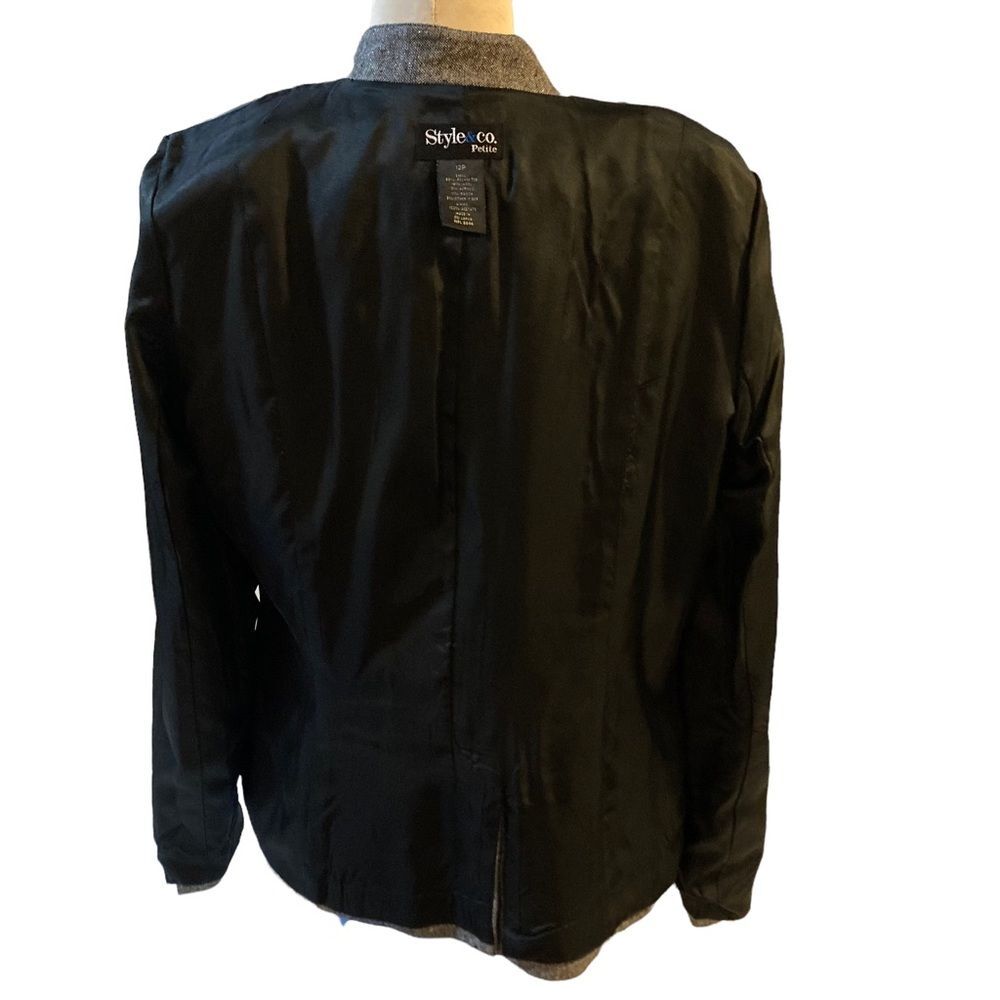 Style & Co blazer coat tweed wool blend metallic threads lined women’s size 12 - Picture 12 of 14